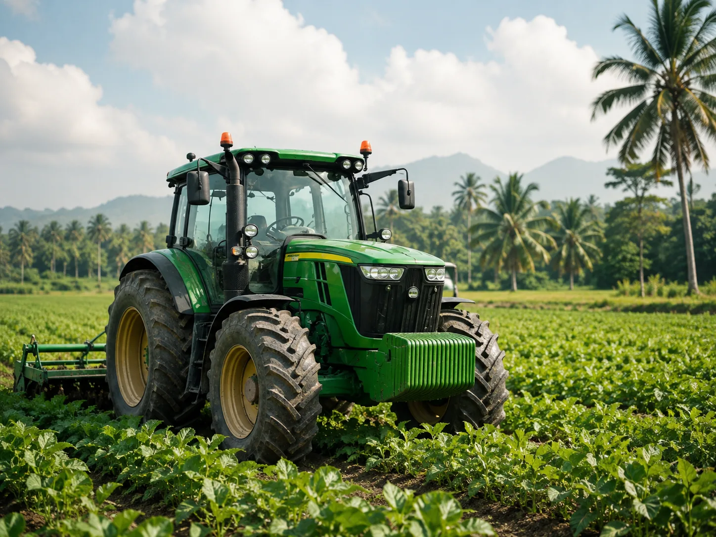 Tractor in field